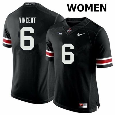 NCAA Ohio State Buckeyes Women's #6 Taron Vincent Black Nike Football College Jersey LYW7045RA